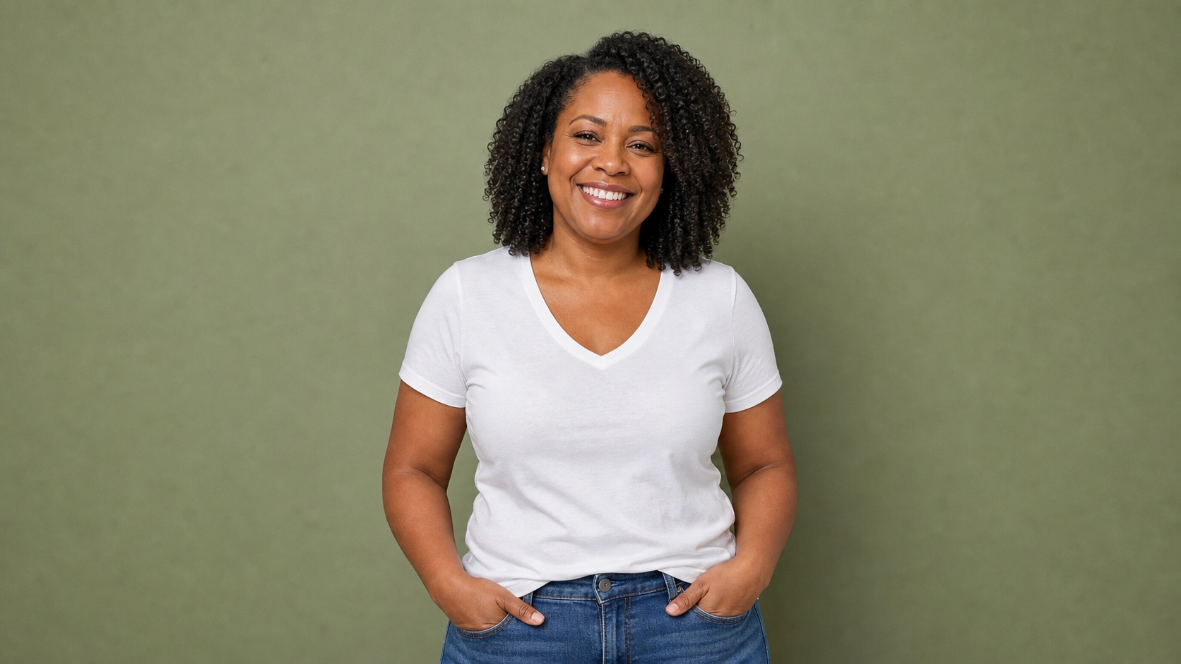 Woman smiling after starting her online weight care assessment